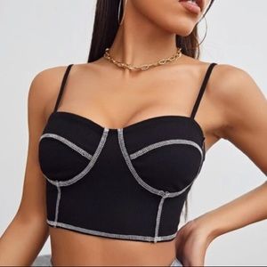 Black tank crop top xs